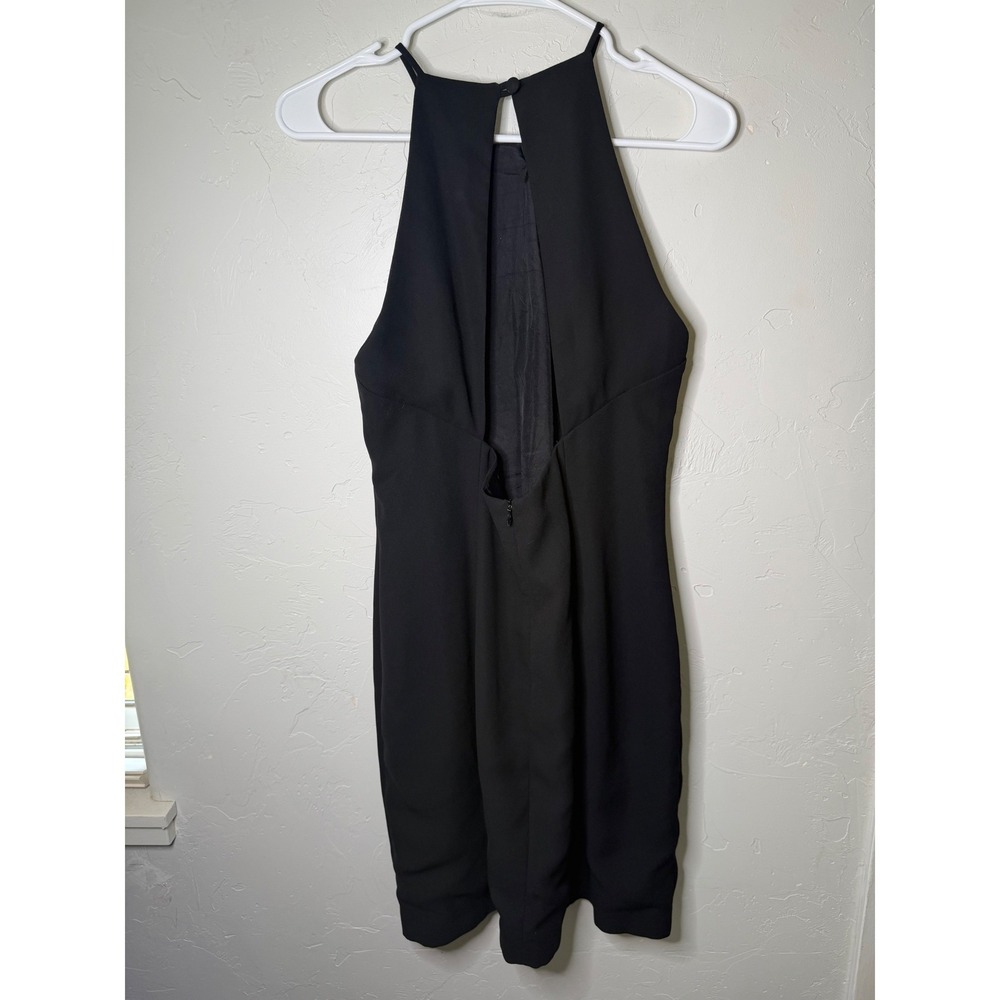 Laundry by Shelli Segal Black Halter Neck Open Back Sheath Dress Vintage Size 12 - Picture 16 of 16